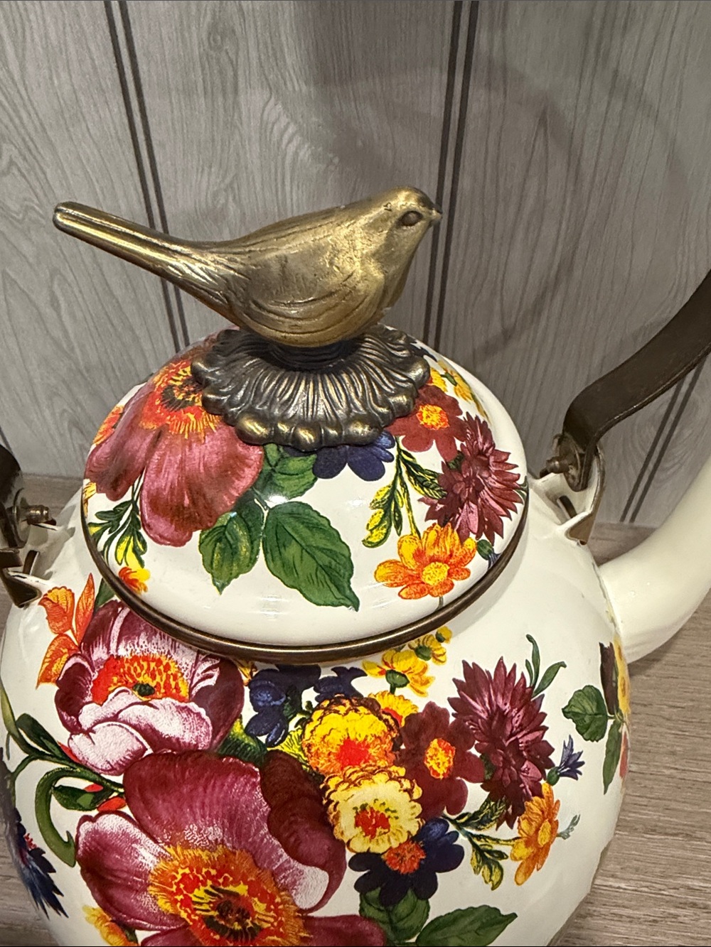 Mackenzie Childs flower market tea kettle - Picture 4 of 10